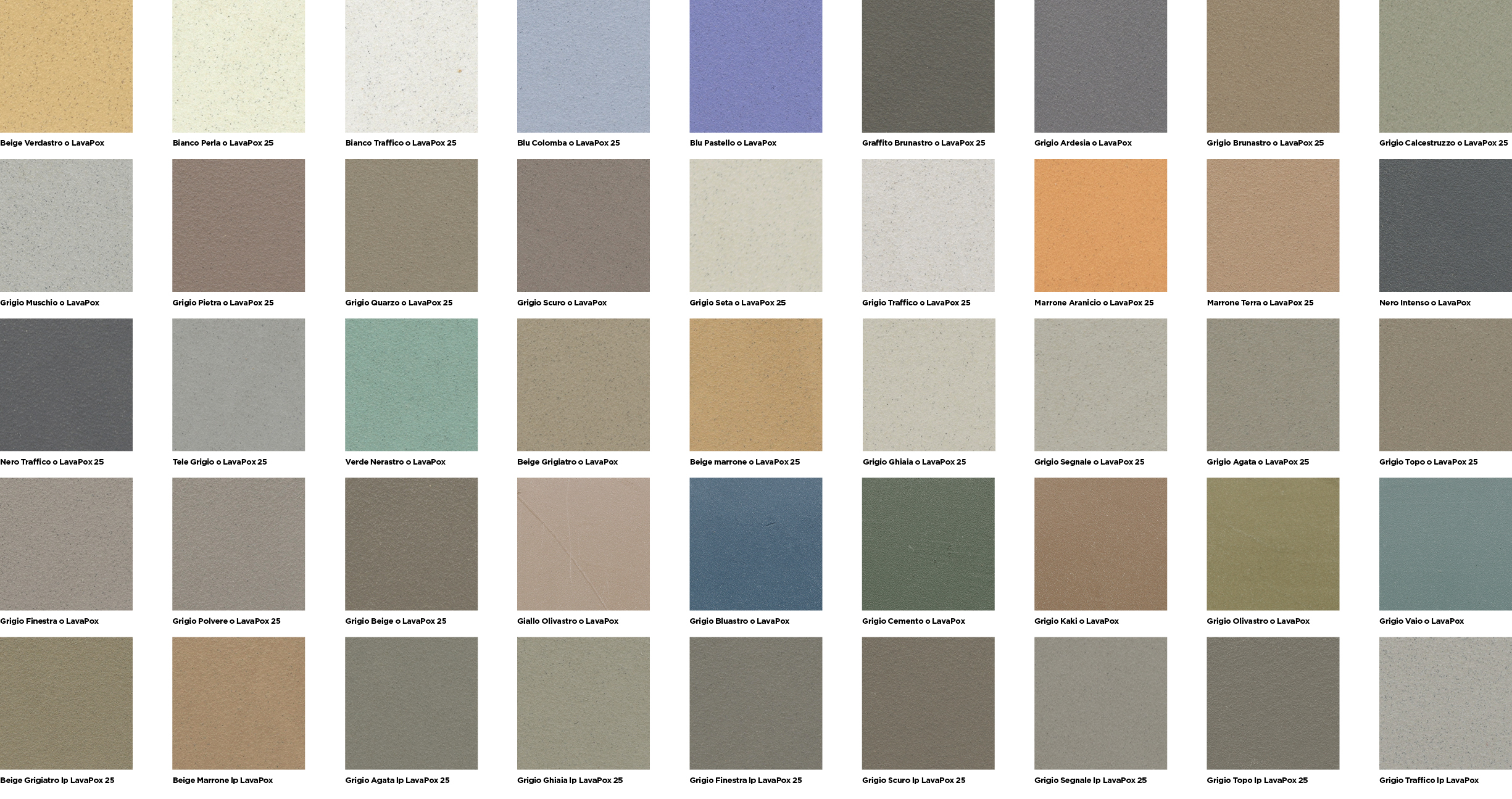Kleur overzicht cemcolori lavapox 2025 LavaPox Lavapox25 färben