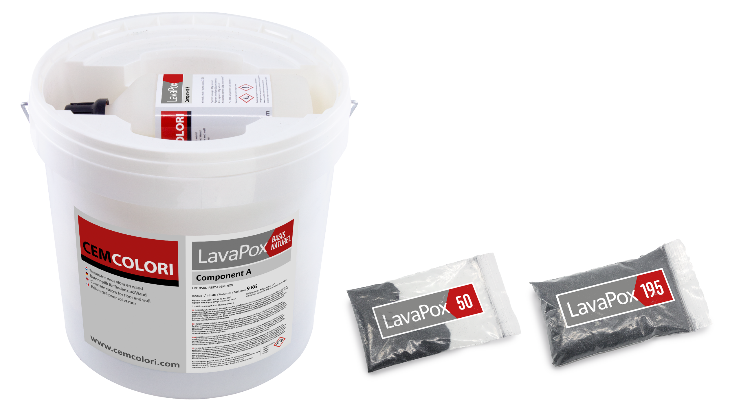 lavapox a en b component en steentjes 50 en 195 op 1 beeld
